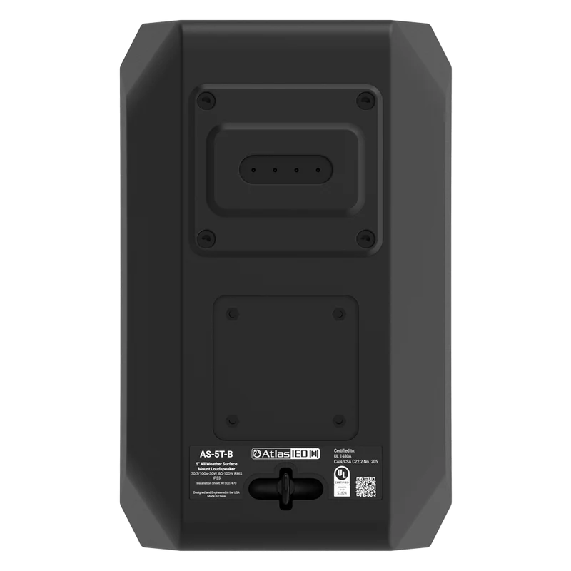 Haut-parleur surface AS-5T-B AtlasIED Noir. Prix unitaire, vendu en paire