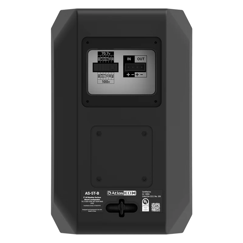 Haut-parleur surface AS-5T-B AtlasIED Noir. Prix unitaire, vendu en paire