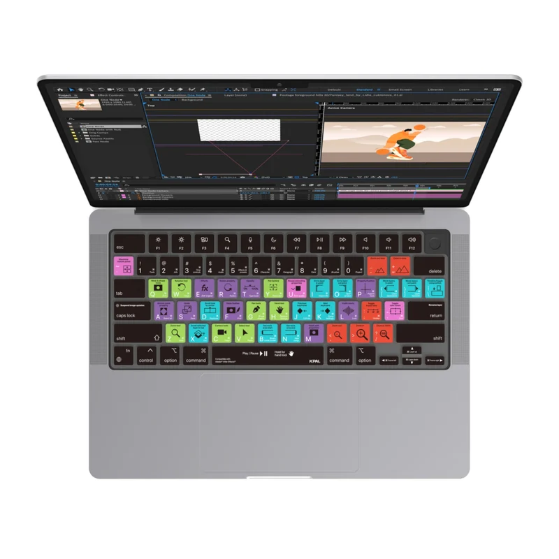 JCPal VerSkin Adobe After Effects Protecteur de clavier pour MacBook Pro 14"/16" (2021/2023), MacBook Air 13"/15" (2022/2023/2024)