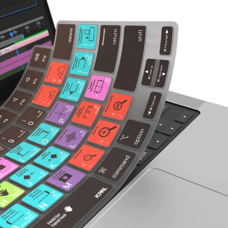 JCPal VerSkin Adobe After Effects Protecteur de clavier pour MacBook Pro 14"/16" (2021/2023), MacBook Air 13"/15" (2022/2023/2024)