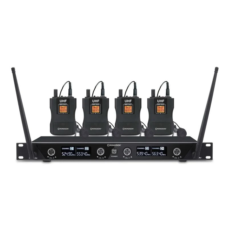 ENSEMBLE RÉCEPTEUR UHF AVEC 4 MICRO-CRAVATES