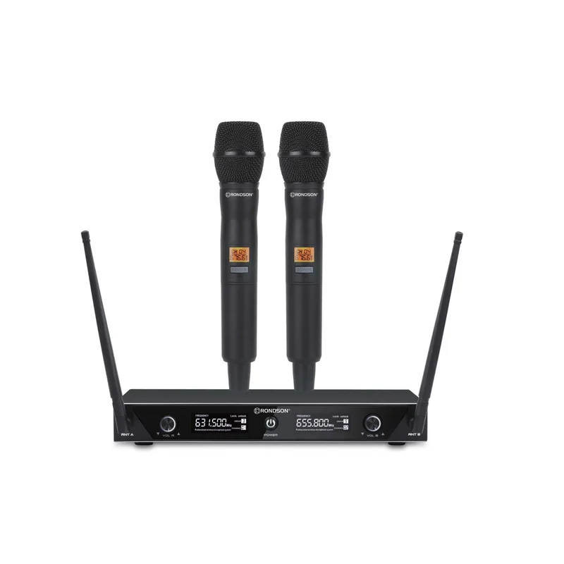 ENSEMBLE RÉCEPTEUR UHF DOUBLE AVEC 2 MICROS À MAIN