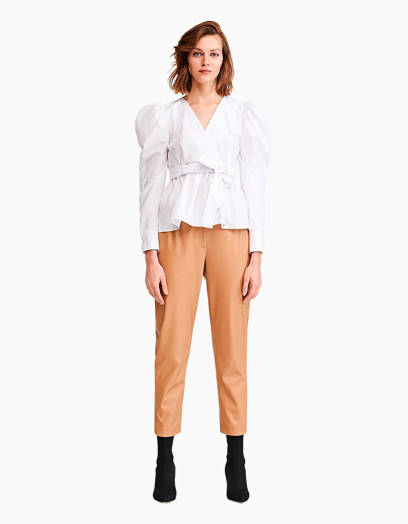 Leather Pegged Pants