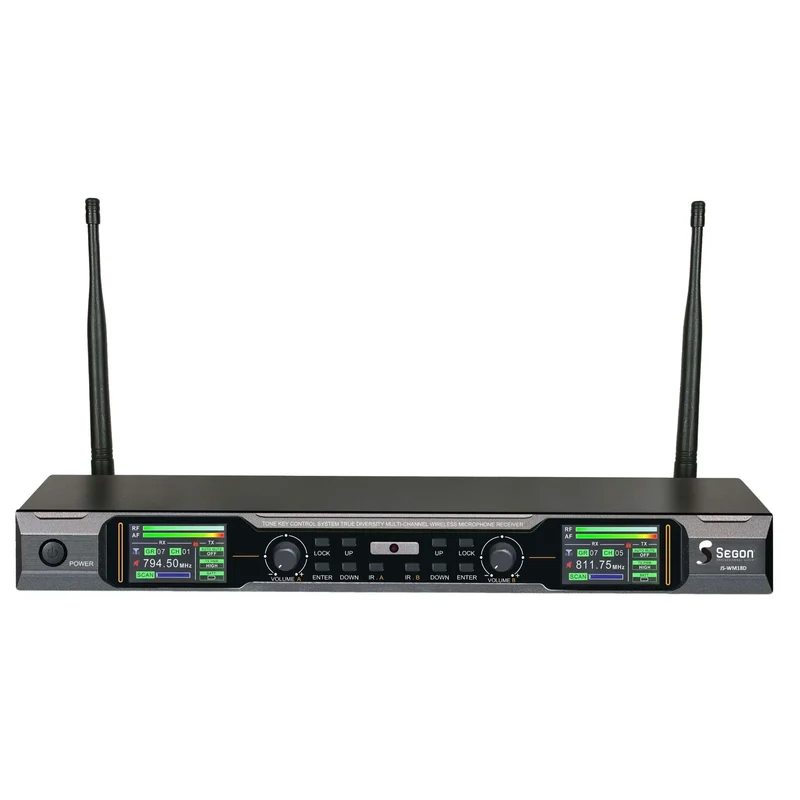 ENSEMBLE RÉCEPTEUR UHF AVEC 2 MICROPHONE MAIN ET BOITIER RÉCEPTEUR