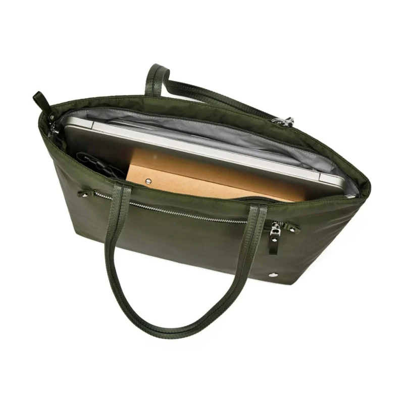 Pacsafe W Anti-Theft RFID Blocking Carryall 13" Laptop Tote Bag Olive