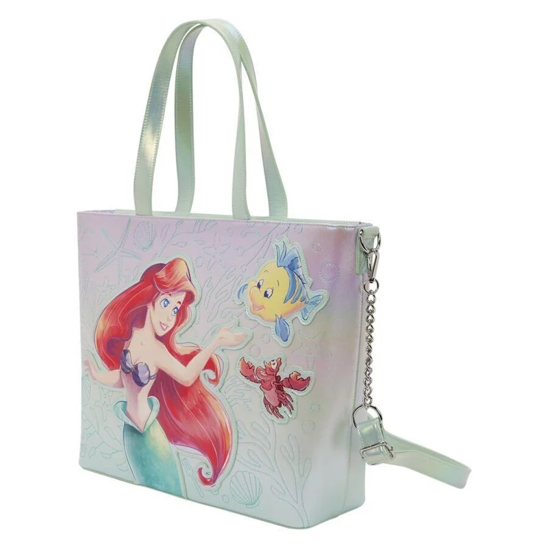 Loungefly Disney The Little Mermaid - Ariel and Flounder Tote Bag with Coin Bag