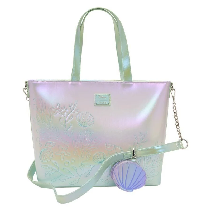 Loungefly Disney The Little Mermaid - Ariel and Flounder Tote Bag with Coin Bag