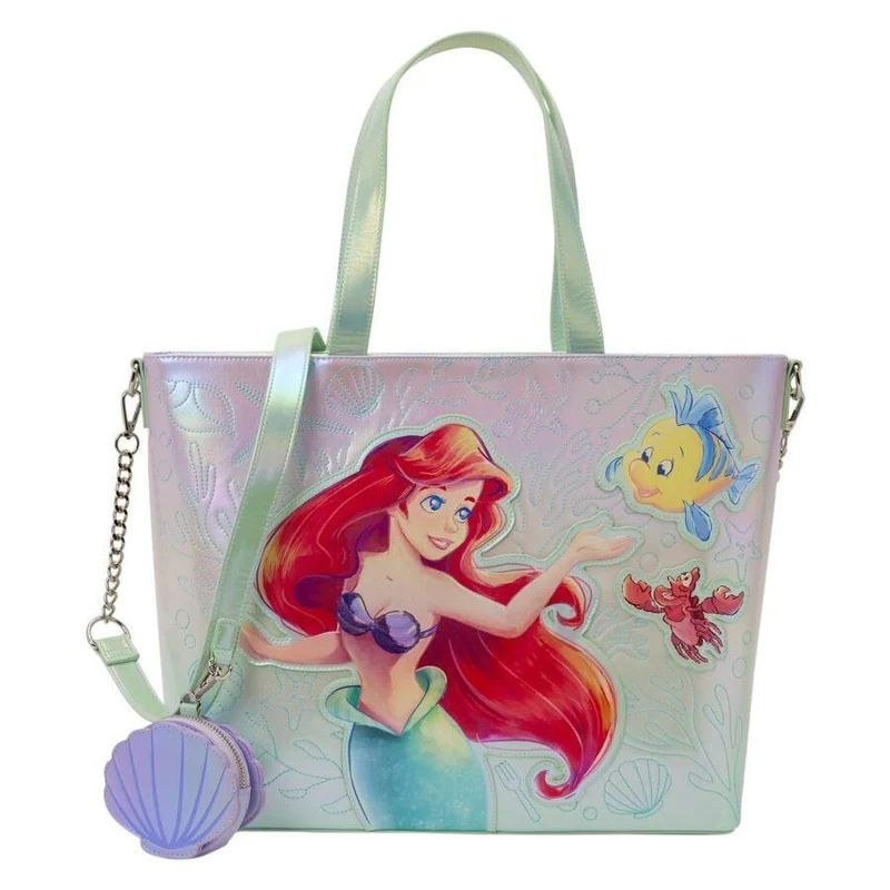 Loungefly Disney The Little Mermaid - Ariel and Flounder Tote Bag with Coin Bag