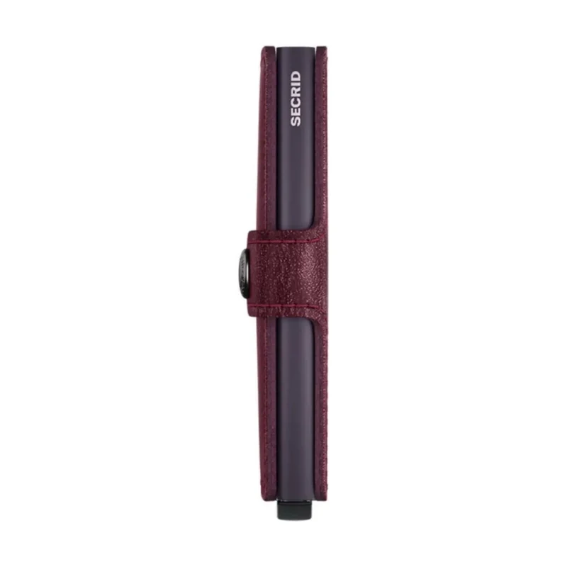 Secrid Miniwallet Compact RFID Mens Travel Wallet European Leather Cranberry
