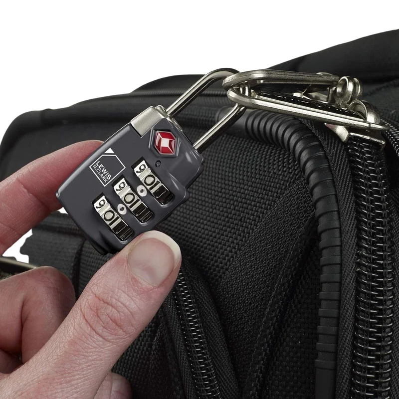 Lewis N Clark 2x TSA Combi Lock Travel Luggage Padlock - Black