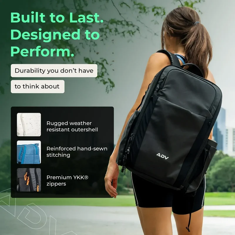 ADV 32L Flex Backpack Bag for Tennis and Pickleball with 16" Laptop Sleeve in Midnight/Grey