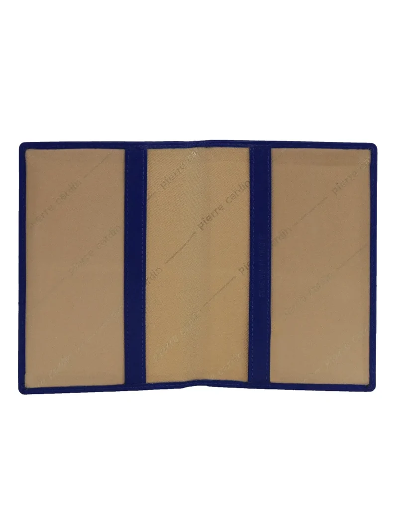 Pierre Cardin Leather Passport Travel Wallet Cover in Blue