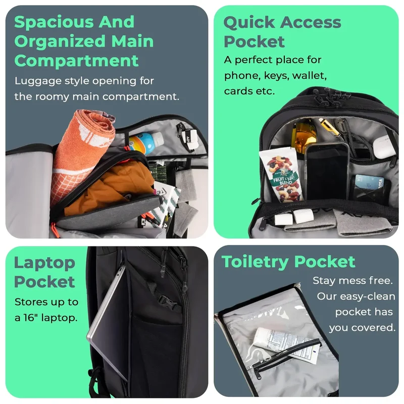 ADV Tennis Backpack V2 Bag (3 Racquet Capacity) with 16" Laptop Sleeve + Cooler in Midnight Black/Charcoal