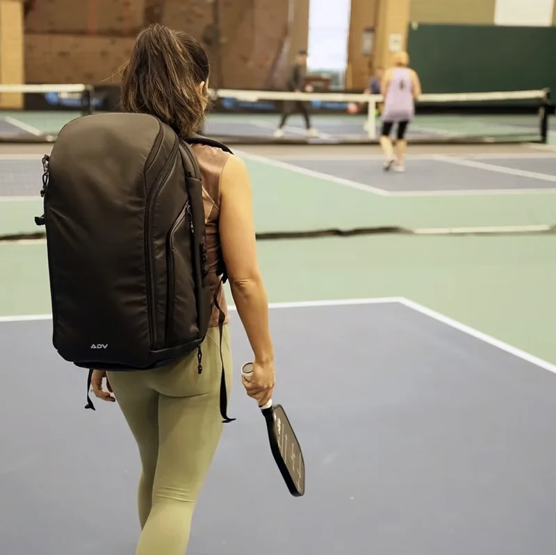 ADV Tennis Backpack V2 Bag (3 Racquet Capacity) with 16" Laptop Sleeve + Cooler in Midnight Black/Charcoal